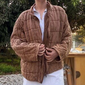 Free People Vintage-Inspired Quilted Brown Jacket - Women